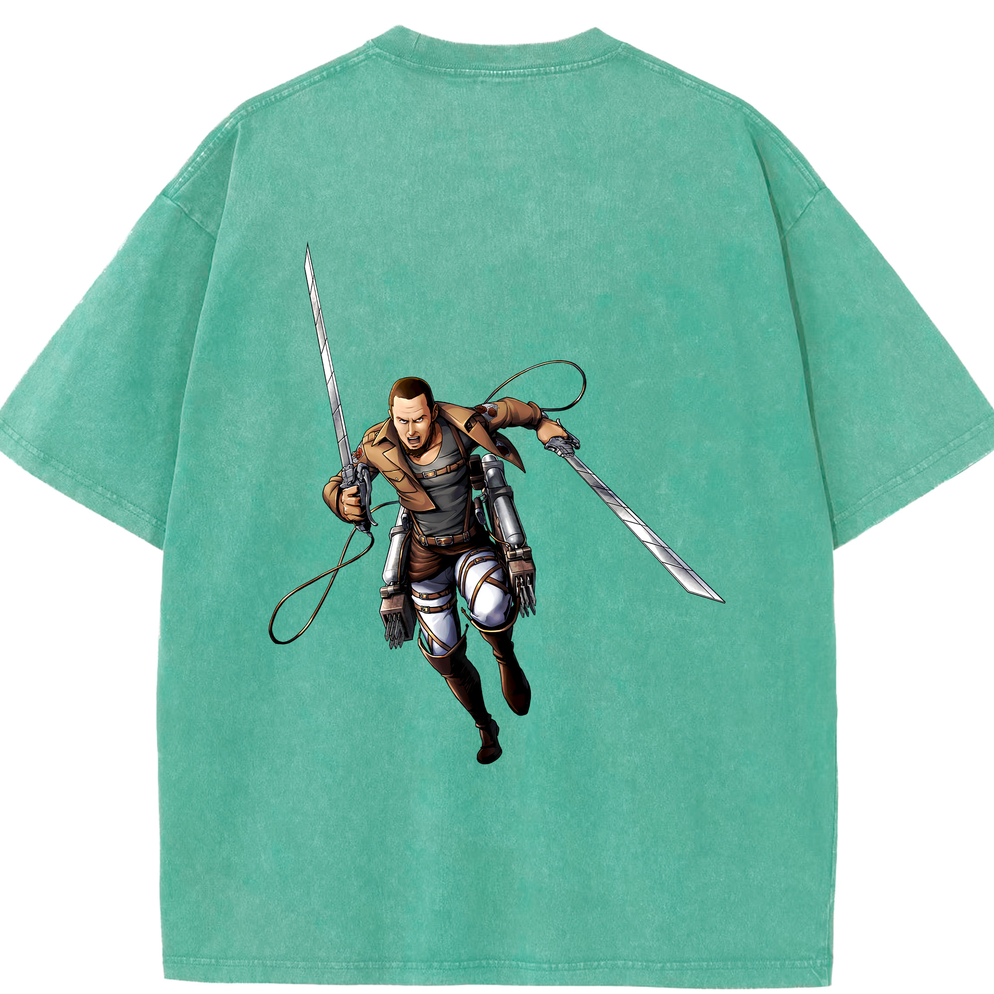 （画像用） 進撃の巨人 Attack on Titan 綿100% ヴィンテージ風 半袖Tシャツ（背面プリント）